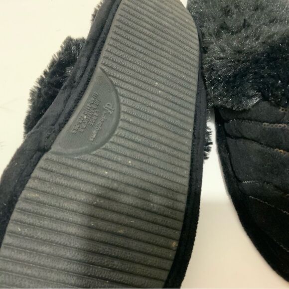 Dearfoams black clogs  Sequined Slippers large 9-10 - Picture 6 of 7